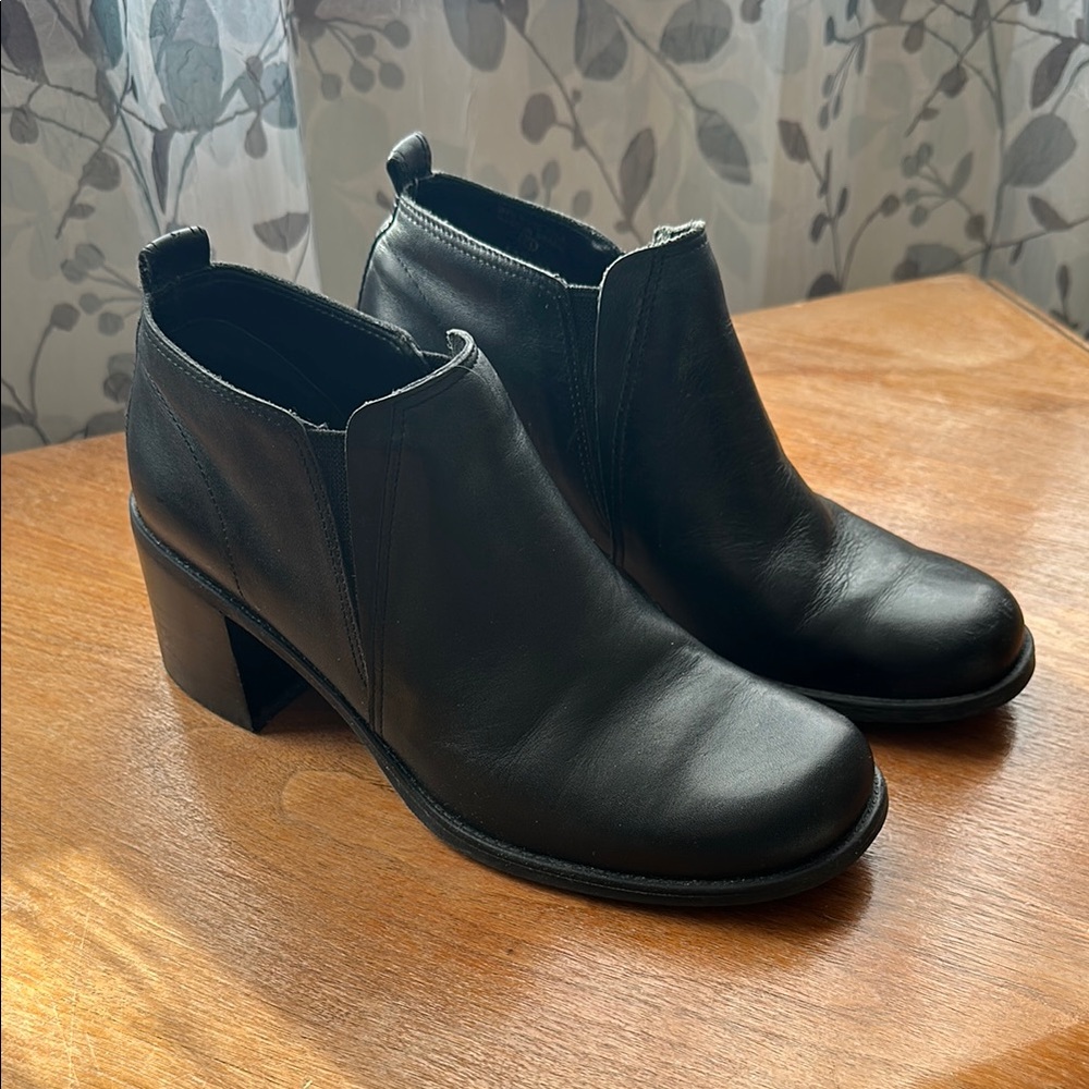 Black Leather Ankle Boots